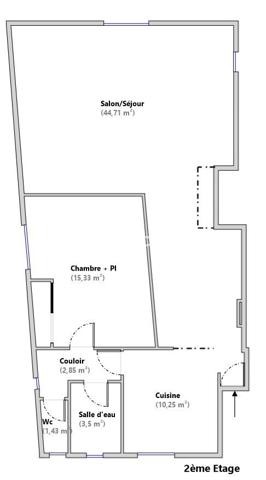 Appartement 2 pièces - 78 m² Exclusivité efficity