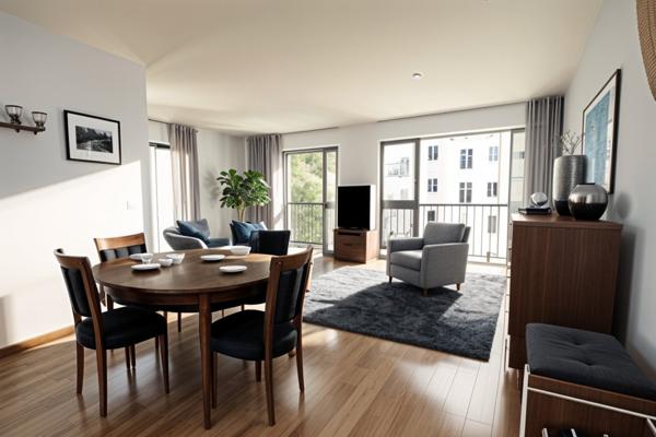 Appartement familial traversant avec balcon.