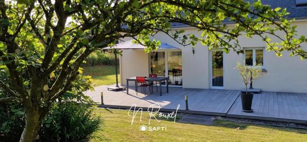 Maison 150 m2, 4 chambres, 1 bureau, double garage avec combles aménageables, terrain 2640m2