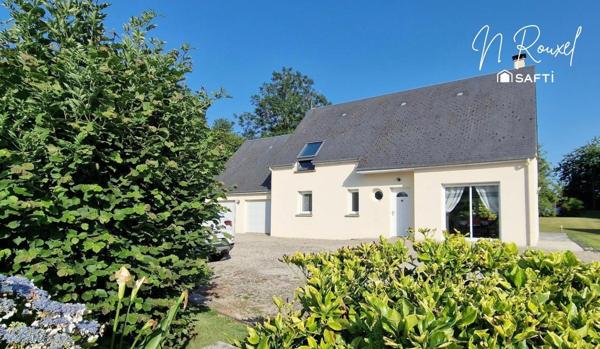 Maison 150 m2, 4 chambres, 1 bureau, double garage avec combles aménageables, terrain 2640m2