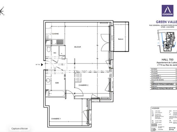 Location Appartement 3 pièces 64.03 m² - Louviers 27400