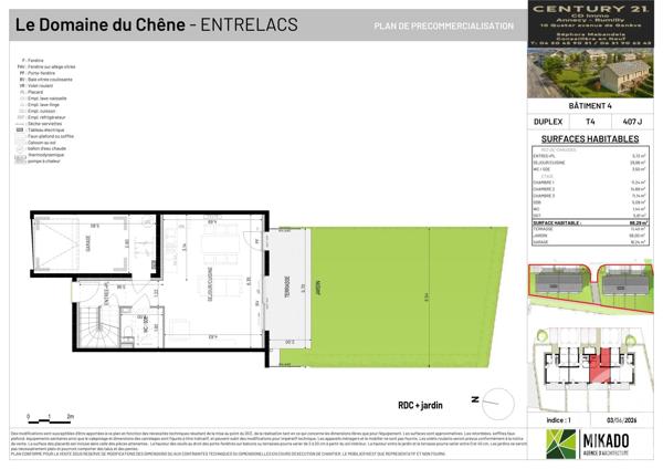Maison à vendre  4 pièces - 88,29 m 2   ENTRELACS  - 73