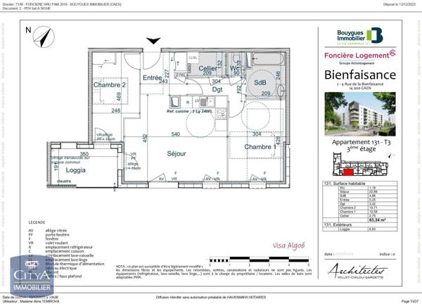 Appartement à louer 3 pièces 63.24m² Caen (14000)