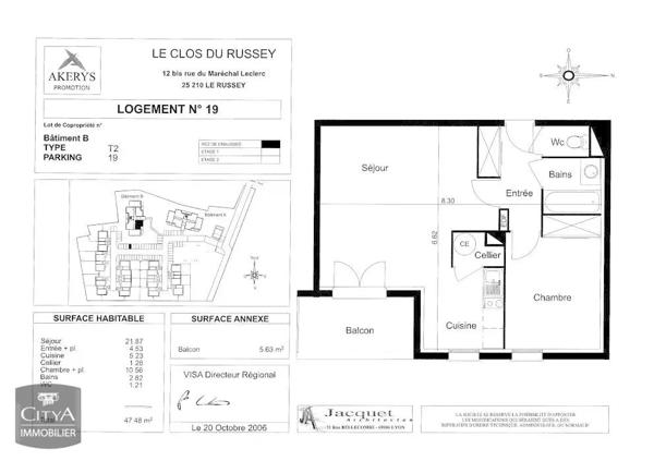 Appartement à louer 2 pièces 47.48m²