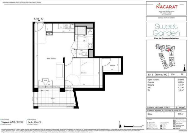 Appartement 2 pièces                                        - 44120 Vertou Réf : 12389