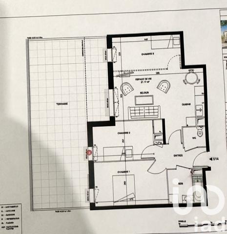 Appartement à vendre 4 pièces 66 m² Trappes