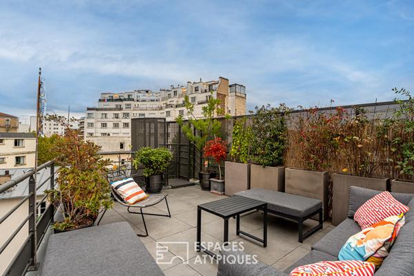 Triplex contemporain meublé avec toit-terrasse au coeur de Boulogne