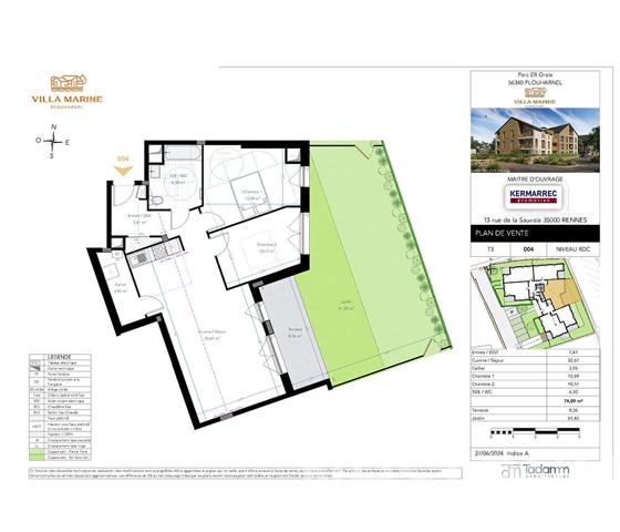 À vendre - Appartement T3 dans l'hypercentre de PLOUHARNEL