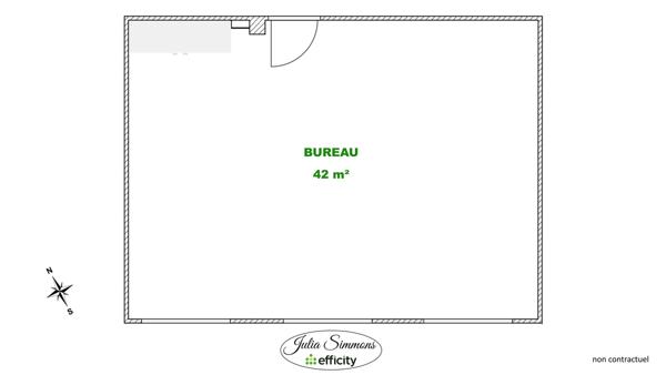Bureau 1 pièce - 42 m²