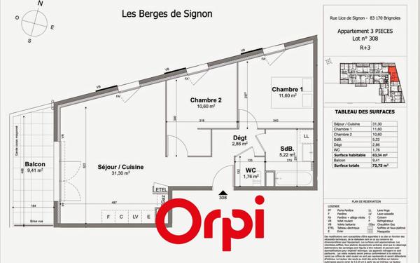 Appartement à vendre    3 pièces • 63,34 m2 Brignoles