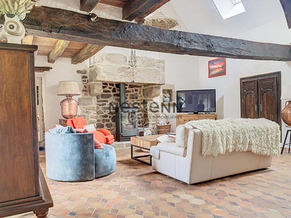 Charmante propriete en pierre dans un cadre paisible avec de superbes volumes