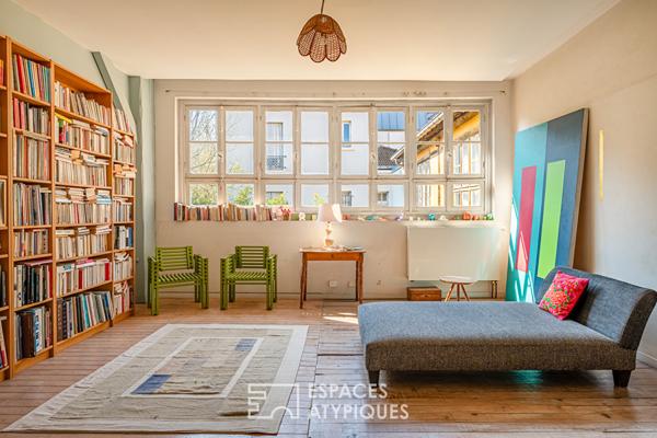 Ancienne biscuiterie réhabilitée en maison esprit atelier d’artiste au centre-sud de Malakoff