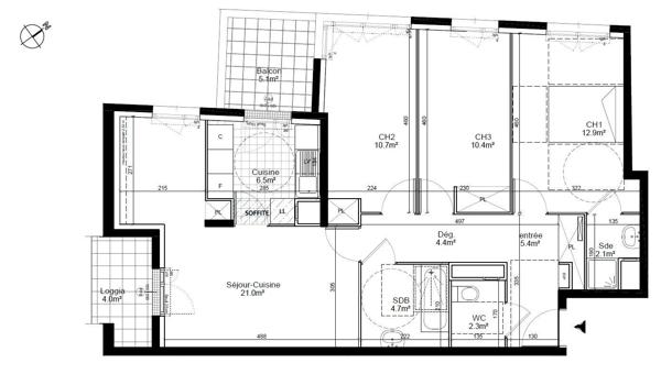 Location appartement 4 pièces 81 m² Aubervilliers