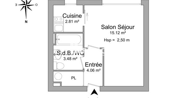 Location Studio 25.76 m² - Grenoble 38000