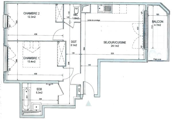 Appartement à vendre 3 pièces 65 m² Saint-Ouen-sur-Seine