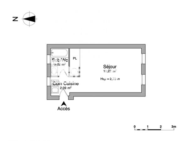 Location Studio 23.33 m² - 9 RUE DE BLOSSAC Poitiers 86000