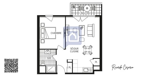 Appartement 2 pièces Quimper (29000) moderne avec balcon et double parking