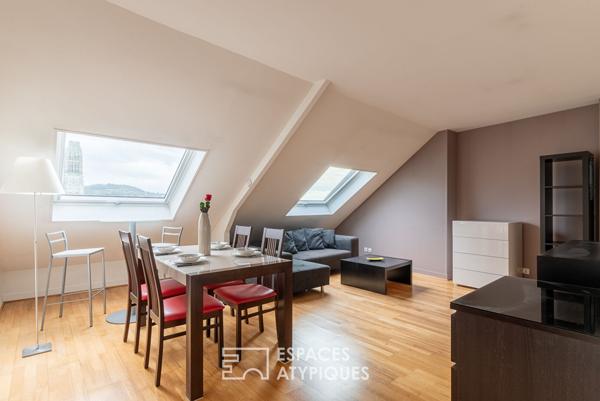 Appartement sous les toits avec vue sur la Cathédrale de Rouen