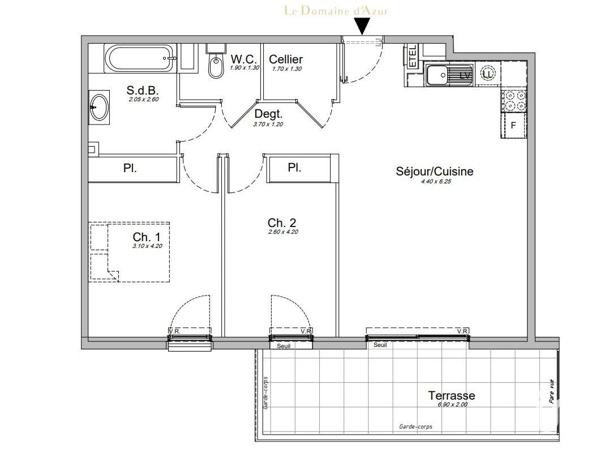 Appartement 3 pièces de 67 m² à Saint-Laurent-du-Var (06700)