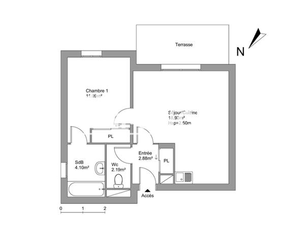 Location Appartement 2 pièces 39.19 m² - 2 RUE JEAN MONET Auch 32000