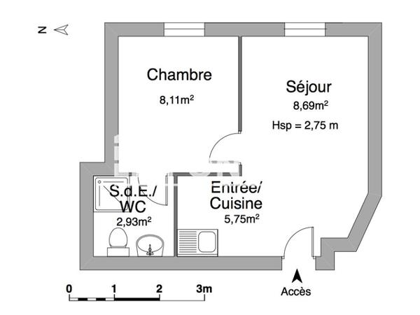 Location Appartement 2 pièces 26.49 m² - 32 RUE DENIS PAPIN Blois 41000