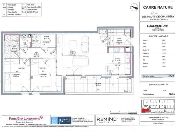 Location Appartement 3 pièces 77.02 m² - 685 RUE DES COMBES Chambery 73000