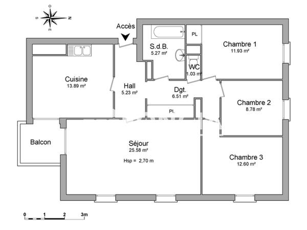 Location Appartement 4 pièces 90.82 m² - 9 SQUARE DE LIEGE Vandoeuvre 54500