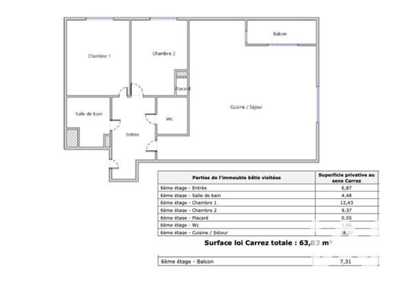 Appartement à vendre 3 pièces 64 m² Colombes