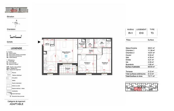 Appartement T3 premium neuf de 68,60 m² - Angoulême l'Houmeau - Vue Charente - Livraison fin 2027 Détails des diagnostics énergétiques