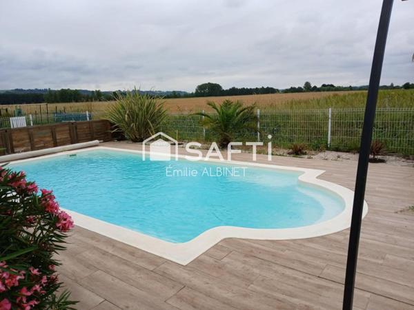 Maison 95 m² sur 595 m² de jardin avec piscine