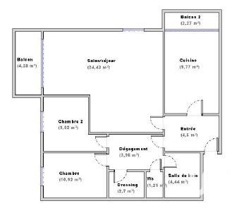 Appartement à vendre 3 pièces 71 m² Vaulx-en-Velin