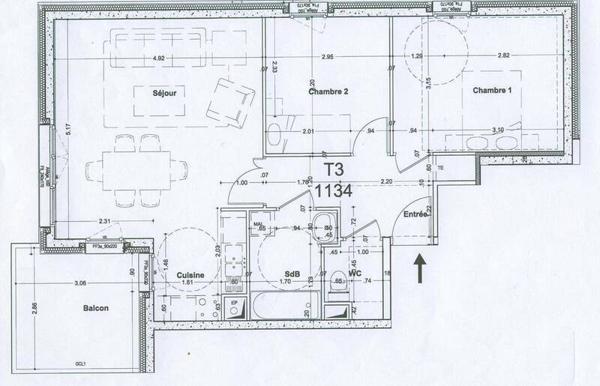 Appartement 3 pièces - 44200 Nantes