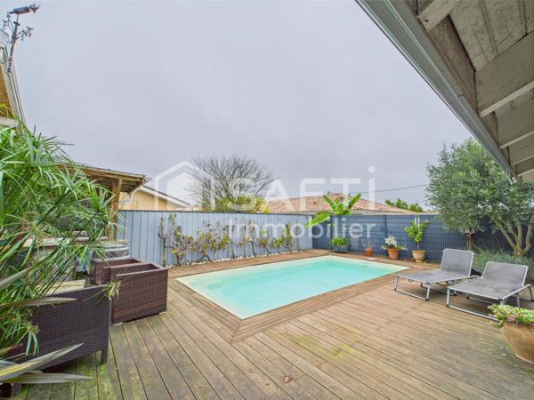 Maison 4 chambres GAJAC, garage, piscine