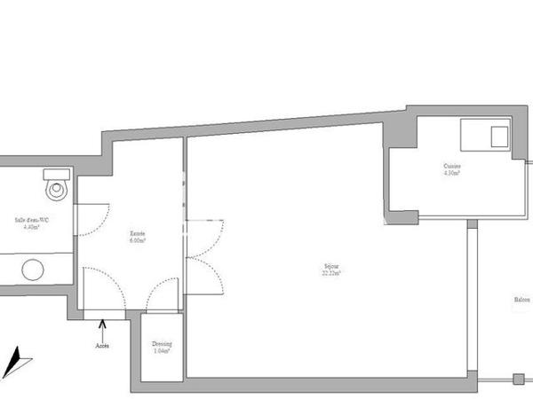 Location Studio 37.96 m² - 20 RUE DE L'YVETTE Paris 75016