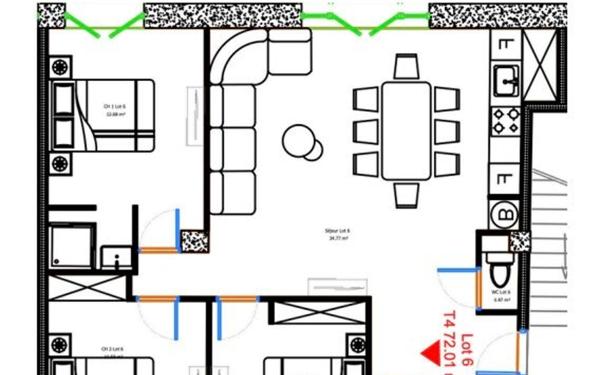 Appartement à vendre    4 pièces • 72 m2 Francheville