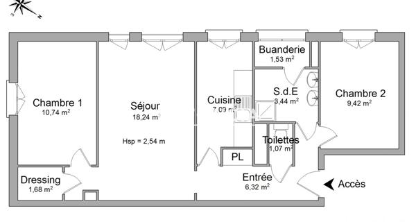Location Appartement 3 pièces 59.53 m² - Chatou 78400