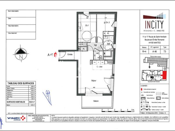 Location Appartement 3 pièces 66.2 m² - 2 BOULEVARD EMILE ROMANET Nantes 44100