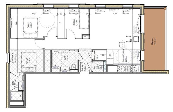 Appartement 3 pièces de 74 m² à Montriond (74110)