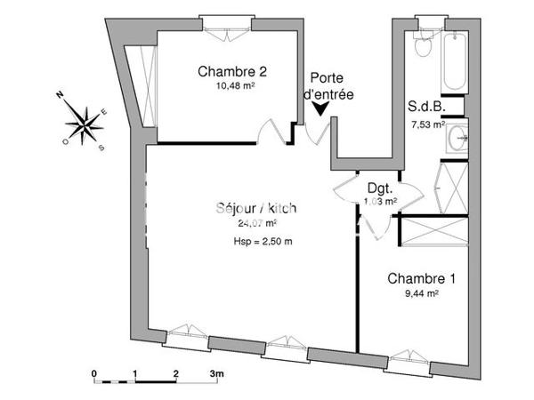 Location Appartement 3 pièces 52.6 m² - 39 RUE DES ANCIENS COMBATTANTS Beziers 34500
