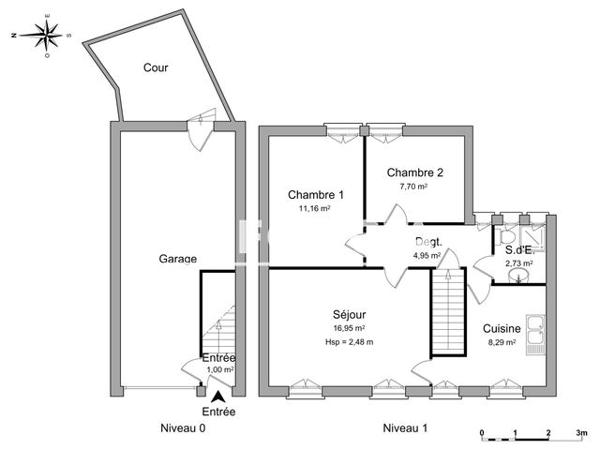 Location Maison 3 pièces 52.78 m² - 3 BIS RUE LAMENNAIS Saint Brieuc 22000