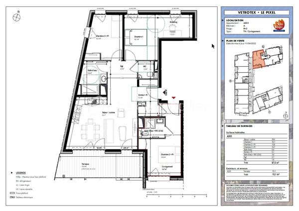 Appartement de 87,50 m²