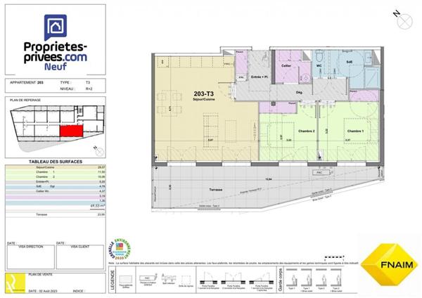 Appartement  3 pièce(s) 69.53 m2
