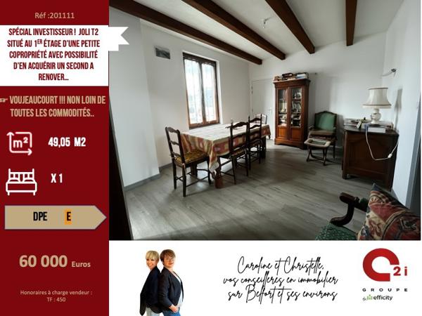 Appartement 2 pièces - 49 m² Exclusivité efficity