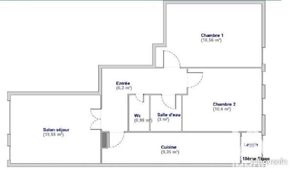 Appartement à vendre 3 pièces 61,84 m² Boulogne-Billancourt