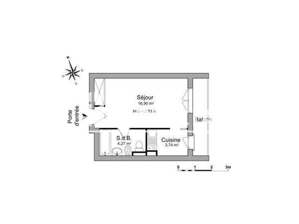 Location Studio 24.2 m² - RCE RIMBAUD, BAT 2 - APPT 152, 59 RUE ALDONA Talence 33400