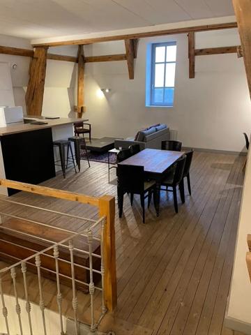 T3 duplex de caractère avec poutres apparentes aux portes de Lyon