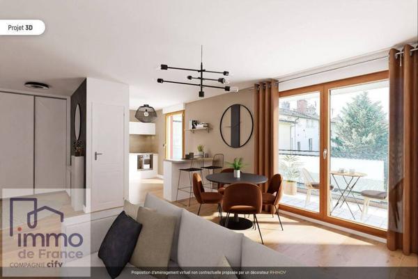 Ecully centre, T3 garage balcon, résidence 2012