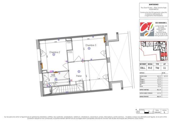Appartement T4 NANTES Boissière - 84.1 m2  1 149 Euros