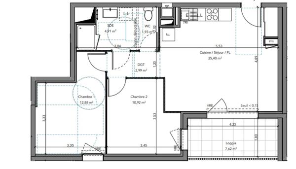 Crozon 29160 Appartement tout confort 59 m² 2 chambres Sud aucun travaux à prévoir