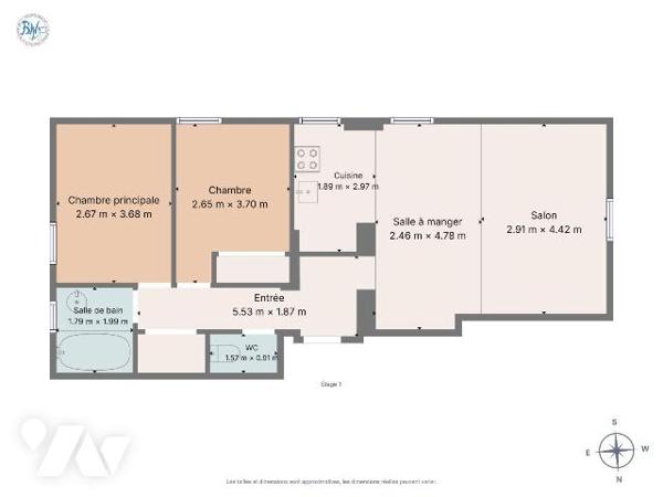 Dans le centre de Rosporden, situé au 2ème et dernier étage, appartement de 2 chambres, salle d...
